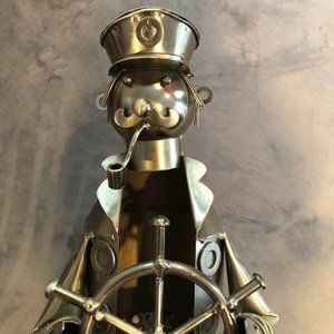 Metal Captain Wine Bottle Holder Decoration